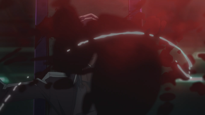 So that white splurt is supposed to be blood ejecting from Kujiin’s self-inflicted head gunshot wound. But we know what you’re up to here with your deliberate colour choice, Babylon, nudge nudge wink wink, you sick fuck.